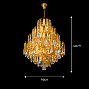 Candelabru Cristal TIER Nobile 8xE14, D40 cm, Auriu, Inaltime Reglabila, Metal si Cristal Candelabre Cristal Default Title Alessandro Design