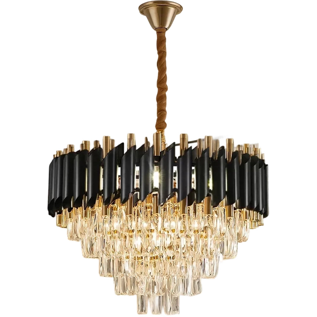 Kristály csillár VERSAILLES Elegance 8x E14, átmérő 50 cm, fekete, fényes arany, állítható magasságú kristálycsillárok alapértelmezett cím Alessandro Design