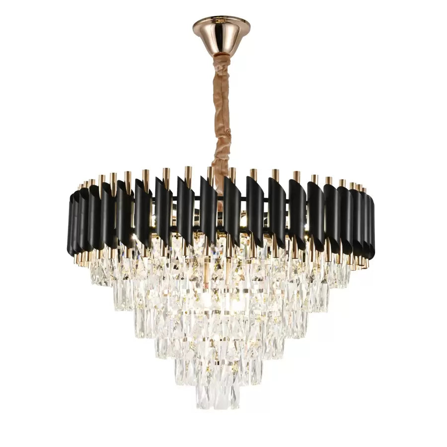 Kristály csillár VERSAILLES Magno 8xE14, átmérő 60 cm, fekete és arany, állítható magasságú kristálycsillárok alapértelmezett cím Alessandro Design
