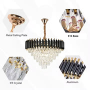 Kristály csillár VERSAILLES Magno 8xE14, átmérő 60 cm, fekete és arany, állítható magasságú kristálycsillárok alapértelmezett cím Alessandro Design