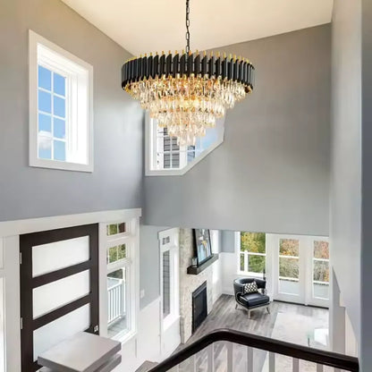 Kristály csillár VERSAILLES Magno 8xE14, átmérő 60 cm, fekete és arany, állítható magasságú kristálycsillárok alapértelmezett cím Alessandro Design