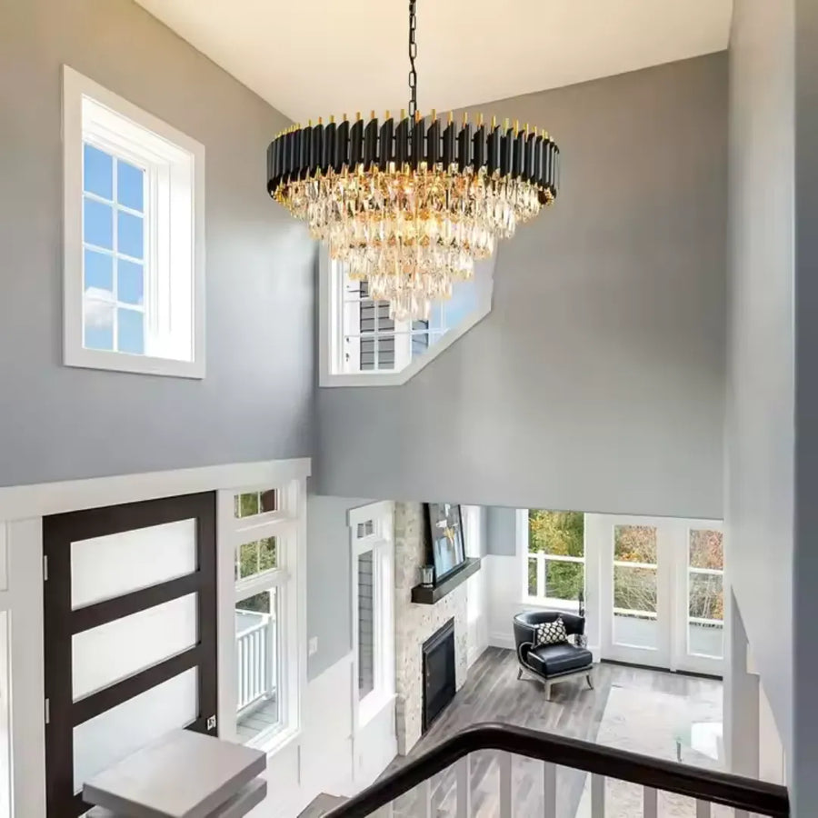 Kristály csillár VERSAILLES Magno 8xE14, átmérő 60 cm, fekete és arany, állítható magasságú kristálycsillárok alapértelmezett cím Alessandro Design