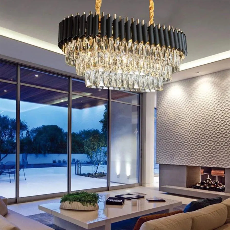 Kristálycsillár VERSAILLES Regalis 10x E14, fényes arany és fekete, állítható magasságú kristálycsillár, alapértelmezett cím Alessandro Design