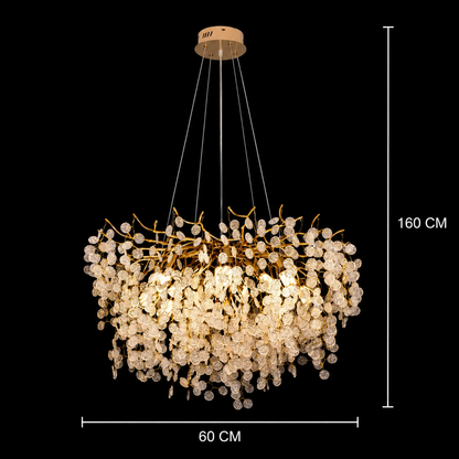 WALTZ szerenád kristálycsillár, 6xG9, arany, 60 cm, állítható magasságú