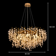 WALTZ Szerenád kristálycsillár, 9xG9, arany, 80 cm, állítható magasságú