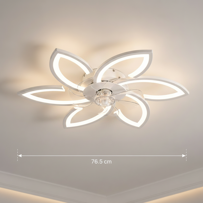Lustra LED Ventilator ANEMO cu Telecomanda, 36W, D76.5cm, Lumina Rece/Neutra/Calda, Metal si Plastic, Alb