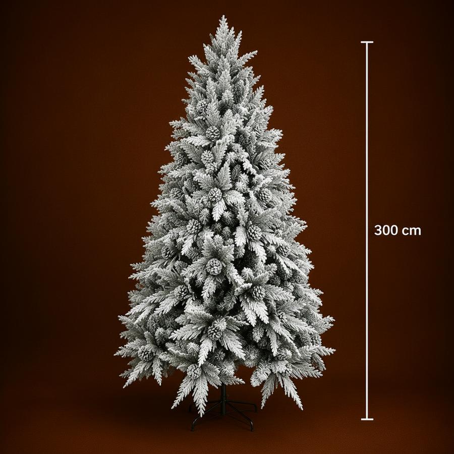 Brad Artificial GLEIS, 300 cm, 3000 vârfuri, Suport Metalic, Verde