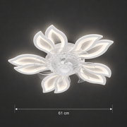 Lustra LED Ventilator ANEMO cu Telecomanda, 30W, D61cm, Lumina Rece/Neutra/Calda, Metal si Plastic, Alb