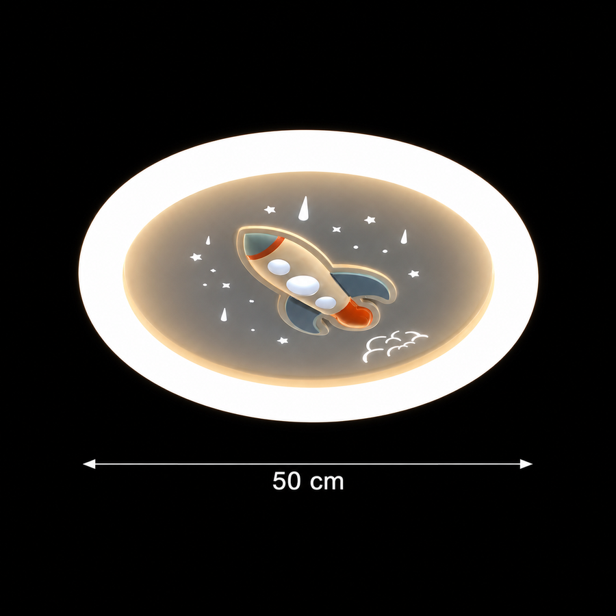 LED csillár ROCKET 49W, átmérő 49cm, hideg/meleg/semleges fény, fehér kék