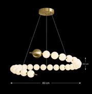 Aurelia 41W akril LED függő csillár távirányítóval, szabályozható, 3000K/4000K/6000K, arany, fém és akril