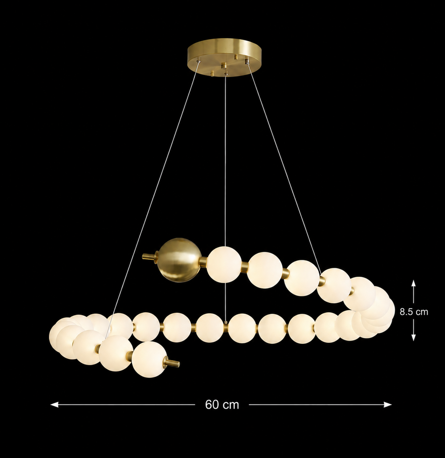 Aurelia 41W akril LED függő csillár távirányítóval, szabályozható, 3000K/4000K/6000K, arany, fém és akril
