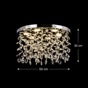 Crystal LED csillár LLC210/550CH kerek, 30W, hideg/meleg/semleges fény, kristály, fényes króm