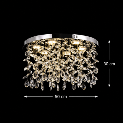 Crystal LED csillár LLC210/550CH kerek, 30W, hideg/meleg/semleges fény, kristály, fényes króm