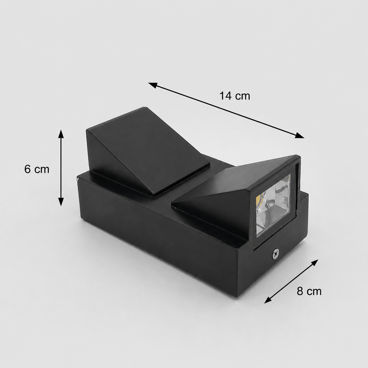 Aplica LED de Exterior si Interior, 6W, 2 Surse x 5W, IP65, ABS, Negru, 3000K, AX100/2BK Aplice de Exterior Default Title Alessandro Design