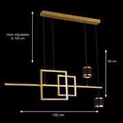 Függesztett LED-csillár távirányítóval DENISSE 81W, Hideg/Meleg/Semleges fény, Szabályozható, Arany, Állítható magasságú, 2233/4GD LED-es csillárok távirányítóval Alapértelmezett cím Alessandro Design