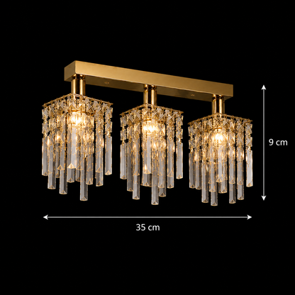 Candelabru Cristal Imperia, 3xE14, 35x6x9, Auriu, Cristal, Metal Candelabre Cristal Default Title Alessandro Design