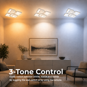 LED-csillár távirányítóval ZOE 70W, 5 négyzet, hideg/meleg/semleges fény, szabályozható, fehér LED-es csillár távirányítóval Alapértelmezett cím Alessandro Design