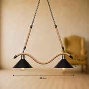 Lustra Franghie, 2xE27, Maro, Metal si Sfoara LV570/2BK Lustre Vintage Default Title Alessandro Design
