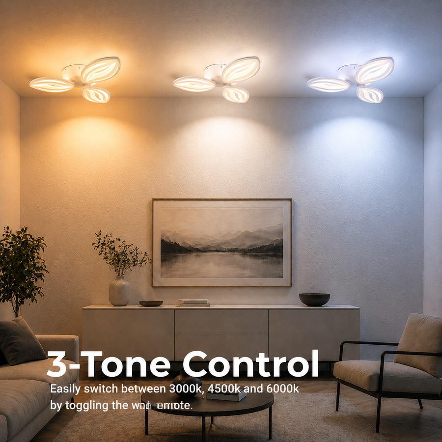 LED-es csillár távirányítóval ORCHID 40W, 3 szirom, hideg/meleg/semleges fény, szabályozható, fehér LED-es csillár távirányítóval Alapértelmezett cím Alessandro Design