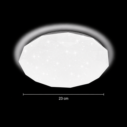 Hatszögletű LED mennyezeti lámpa 23 cm, 22W, 3000K / 4000K / 6000K, fehér, fém és akril LED mennyezeti lámpák Alapértelmezett cím Alessandro Design