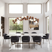 Lustra Suspendata BARRO Grande, L130cm, 11x G9, Rose Gold, Metal si Sticla