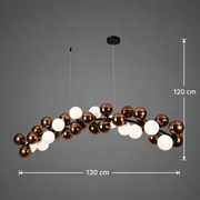 Lustra Suspendata BARRO Grande, L130cm, 11x G9, Rose Gold, Metal si Sticla