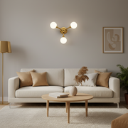 Aplica Decorativa ELEKTRA, 40x28cm, 3xG9, Metal si Sticla, Auriu
