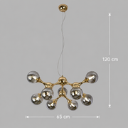 Lustra Suspendata ELEKTRA Altiera, Ø65cm, 9xG9, Auriu, Metal si Sticla
