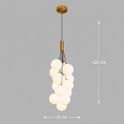 Lustra Suspendata VINE Nobile, Ø35cm, 13xG9, Alb, Metal si Sticla