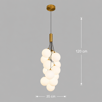 Lustra Suspendata VINE Nobile, Ø35cm, 13xG9, Alb, Metal si Sticla