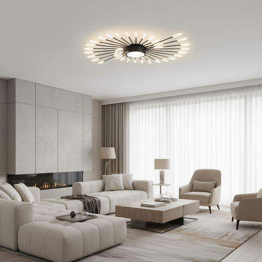 Lustra LED KALESA Grande, Lumina Neutra 4000K, 28W, Alb, Metal si Acril