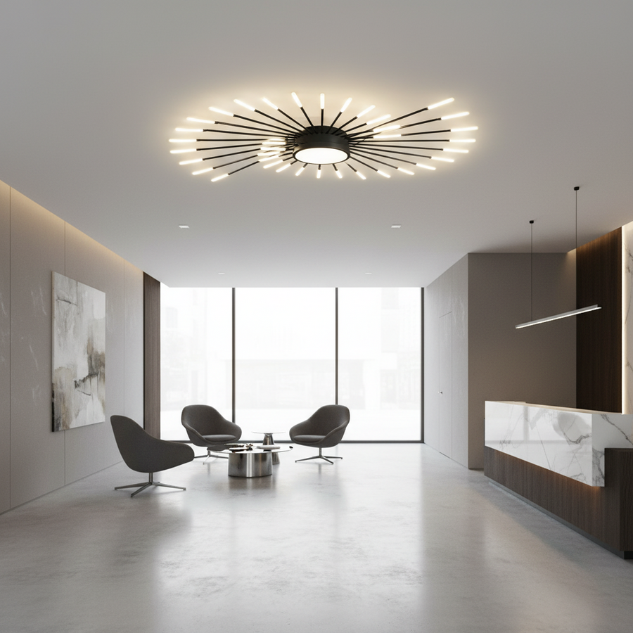 Lustra LED KALESA Grande, Lumina Neutra 4000K, 28W, Alb, Metal si Acril