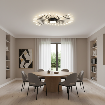 Lustra LED KALESA Grande, Lumina Neutra 4000K, 28W, Alb, Metal si Acril
