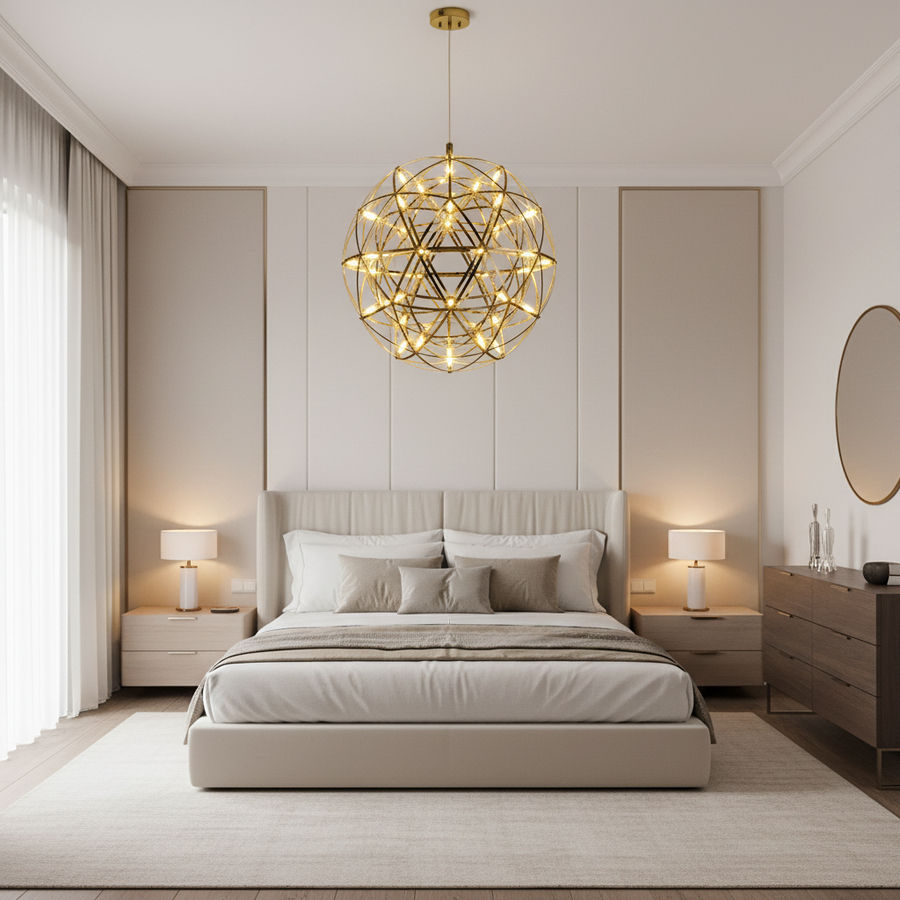 LED Crystal Chandelier Kilkenny Culmino, 144W, semleges fény, 60 cm átmérőjű, arany