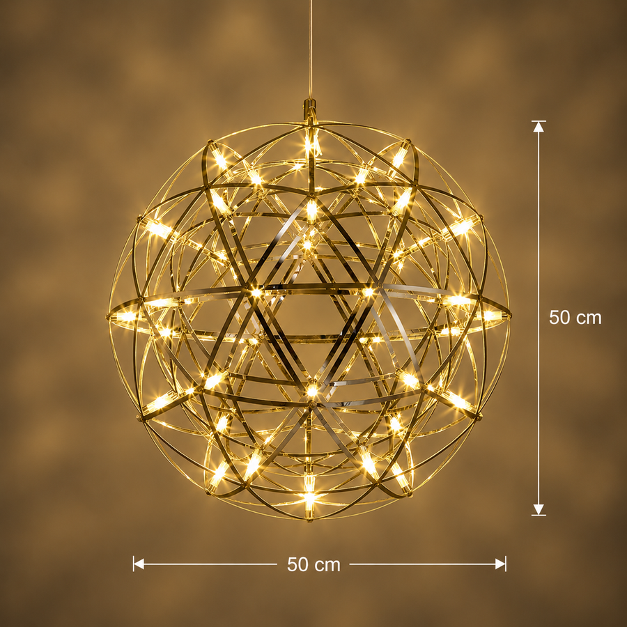 LED Crystal Chandelier Kilkenny Culmino, 144W, semleges fény, 60 cm átmérőjű, arany