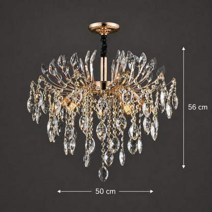PALERMO Eleganza kristálycsillár 5xE14, átmérő 50 cm, arany