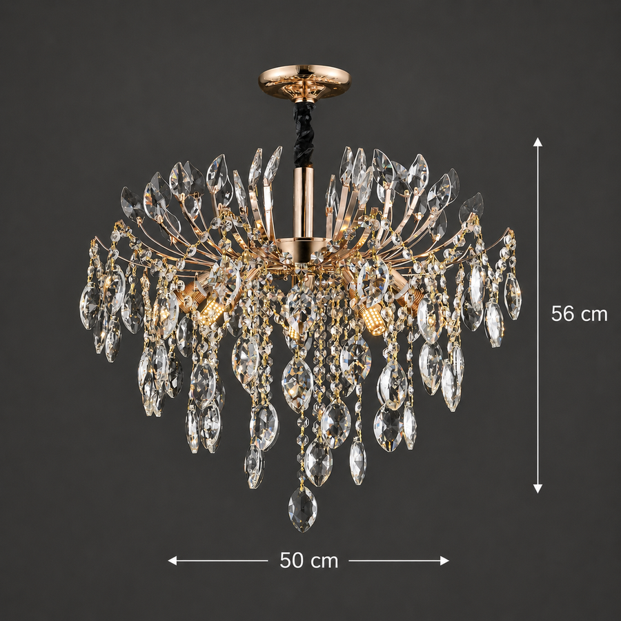 PALERMO Eleganza kristálycsillár 5xE14, átmérő 50 cm, arany