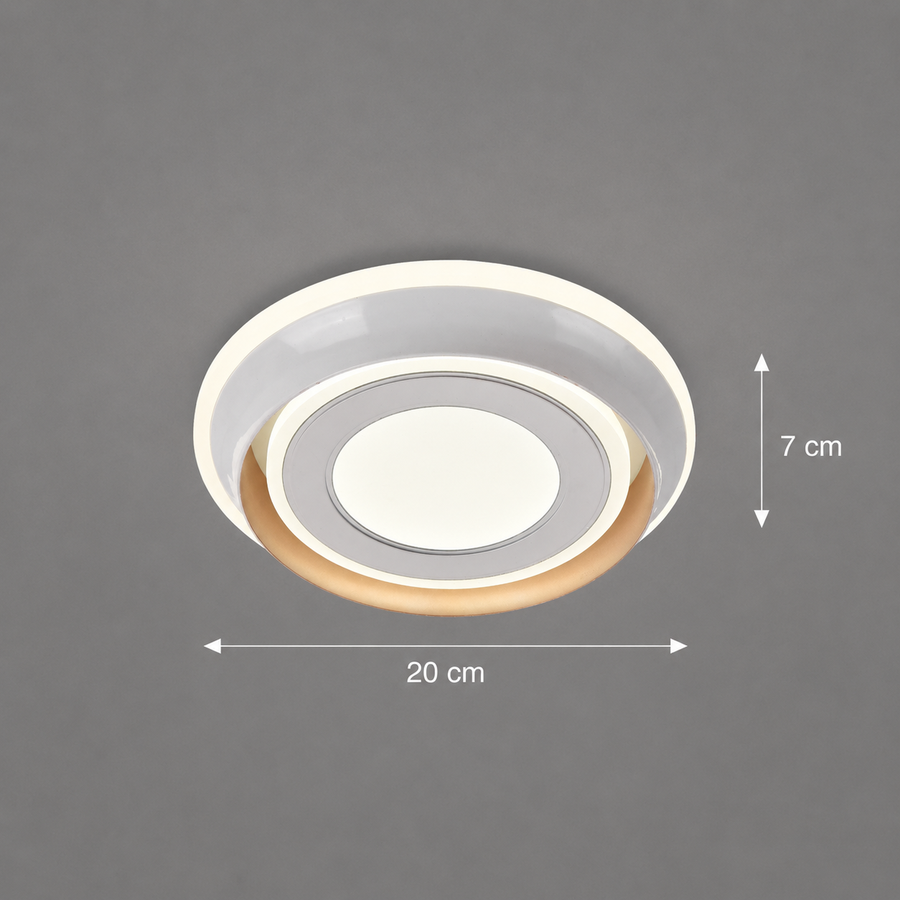 Lustra LED ROUE, 27W, Diametru 20cm, Lumina Calda/Neutra/Rece, Alb, Metal si Acril
