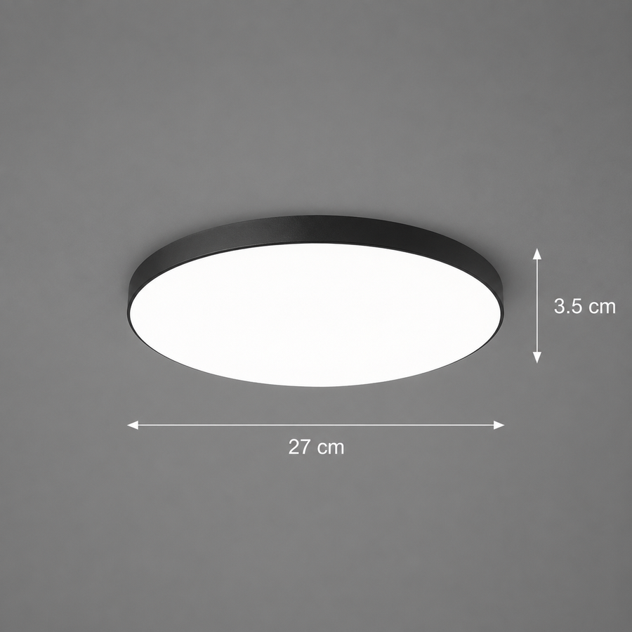 SOLIS LED mennyezeti lámpa 27cm 20W Cold Light, Fekete