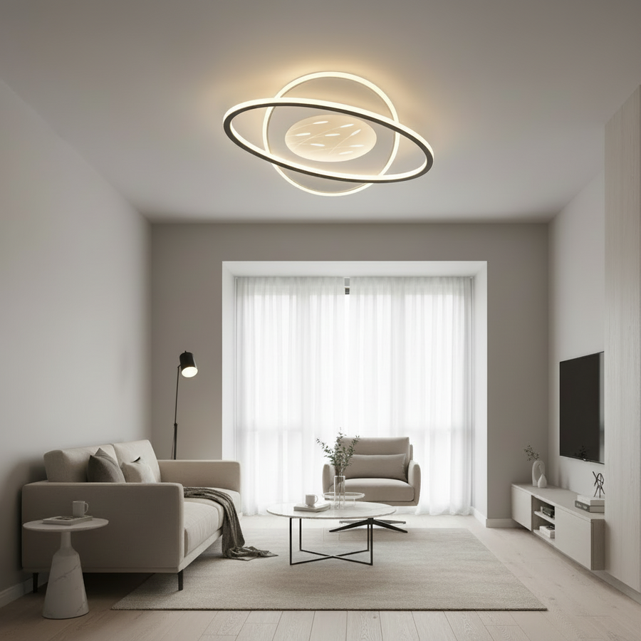 LED -csillár Volta 125W távirányítóval, ovális, hideg/forró/semleges fény, instabil, fekete