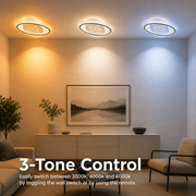 LED -csillár Volta 125W távirányítóval, ovális, hideg/forró/semleges fény, instabil, fekete