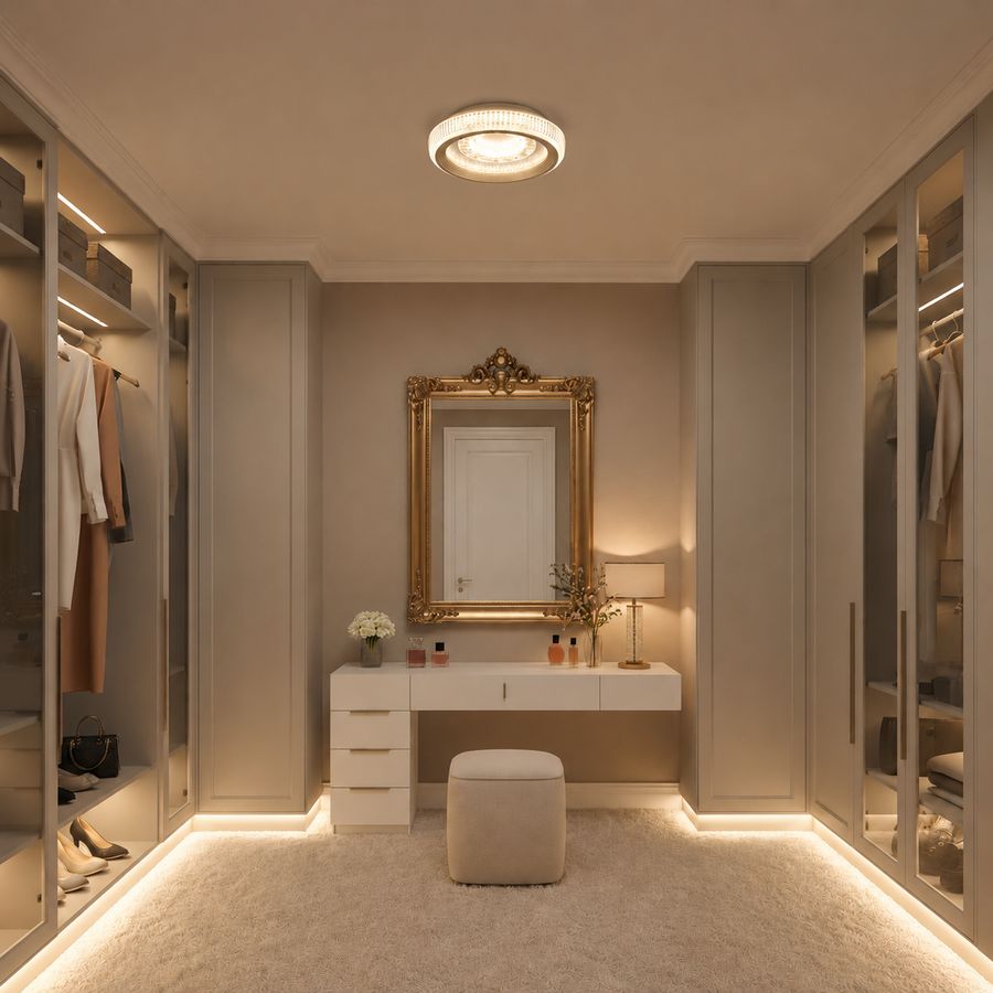 Lustra LED TIRE, 29W, Diametru 19cm, Lumina Calda/Neutra/Rece, Alb, Metal si Acril