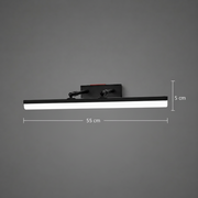 LED fali lámpa, MALAWI, 6W, lineáris, meleg/semleges/hideg fény, fekete