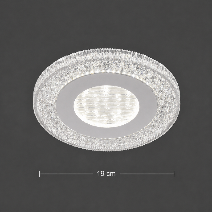 Lustra LED SHARIN, 18W, Diametru 19cm, Lumina Calda/Neutra/Rece, Alb, Metal si Acril
