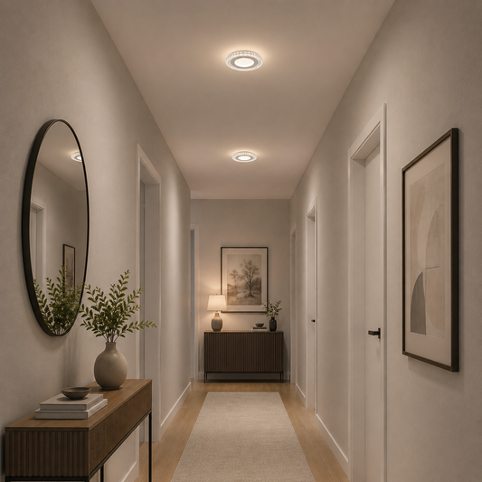 Lustra LED CELUN, 33W, Diametru 21cm, Lumina Calda/Neutra/Rece, Alb, Metal si Acril