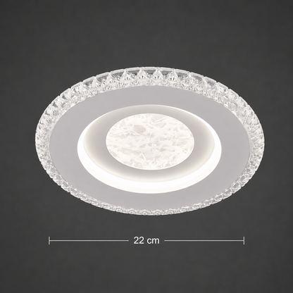 Lustra LED ALAJA, 33W, Diametru 22cm, Lumina Calda/Neutra/Rece, Alb, Metal si Acril