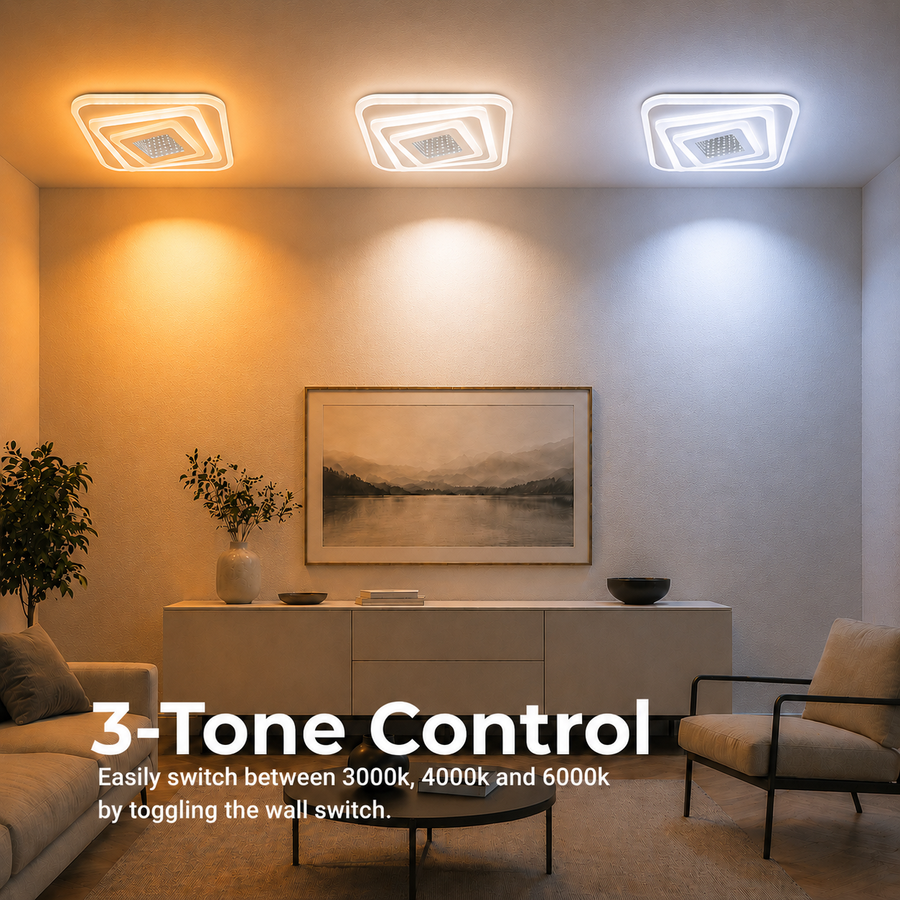 LED csillár NEXA 3D 46W, szögletes, hideg/meleg/semleges fény, fehér