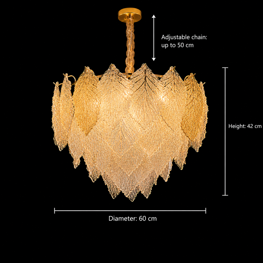 Candelabru Cristal LACE Magno 11xE14, Diametru 60cm, Inaltime 42cm, Auriu Lucios, Inaltime Reglabila, Design Elegant Candelabre Cristal Default Title Alessandro Design