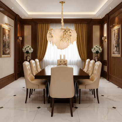Candelabru Cristal LUXE Eleganza 9xE14, Diametru 50cm, Inaltime 33cm, Auriu Lucios, Inaltime Reglabila, Design Elegant Candelabre Cristal Default Title Alessandro Design