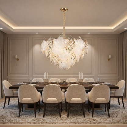 Candelabru Cristal LUXE Regalis, 21xE14, Diametru 80cm, Inaltime 45cm, Auriu Lucios, Inaltime Reglabila, Design Elegant Candelabre Cristal Default Title Alessandro Design